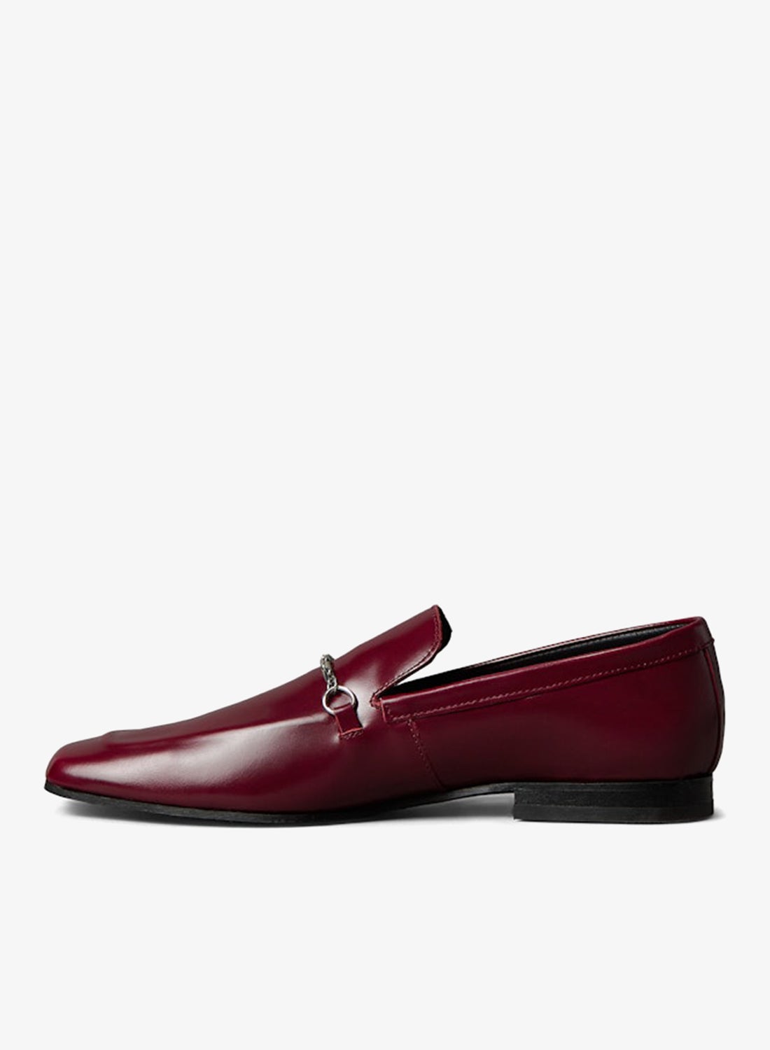 Smooth Leather Square Toe Loafers